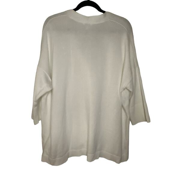 J. Jill Women's Relaxed V-Neck Pocket Button Front Cardigan Sweater Sz XL White - Picture 6 of 8